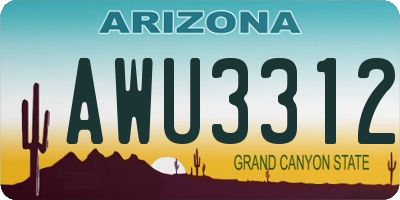 AZ license plate AWU3312