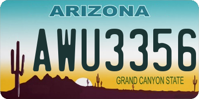 AZ license plate AWU3356