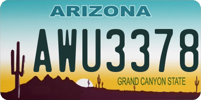 AZ license plate AWU3378