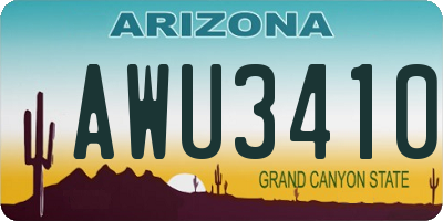 AZ license plate AWU3410