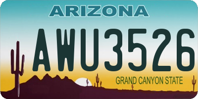 AZ license plate AWU3526