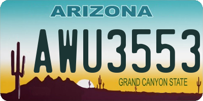 AZ license plate AWU3553