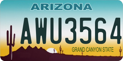 AZ license plate AWU3564