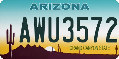 AZ license plate AWU3572
