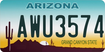 AZ license plate AWU3574