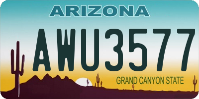AZ license plate AWU3577