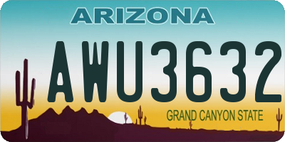 AZ license plate AWU3632