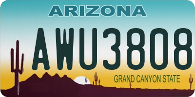 AZ license plate AWU3808