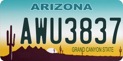 AZ license plate AWU3837