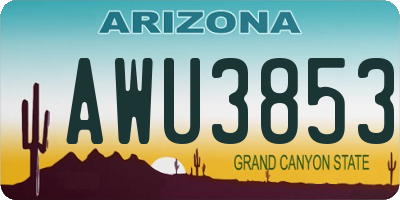 AZ license plate AWU3853
