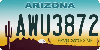 AZ license plate AWU3872