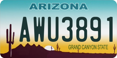 AZ license plate AWU3891