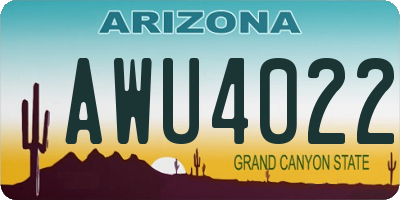 AZ license plate AWU4022