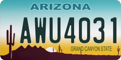 AZ license plate AWU4031