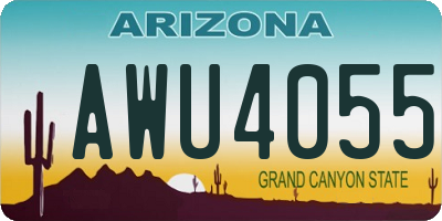 AZ license plate AWU4055