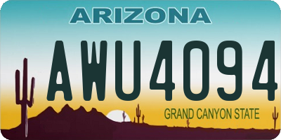 AZ license plate AWU4094