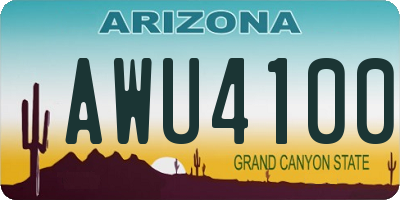 AZ license plate AWU4100