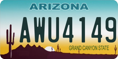 AZ license plate AWU4149
