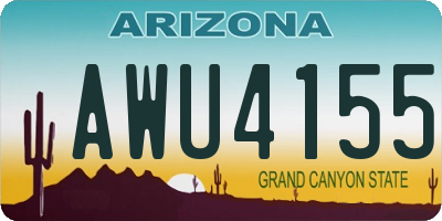 AZ license plate AWU4155