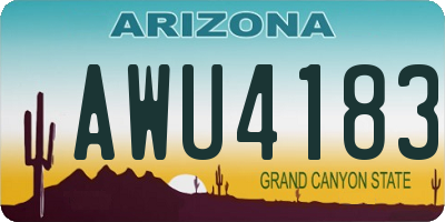 AZ license plate AWU4183