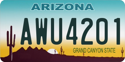 AZ license plate AWU4201