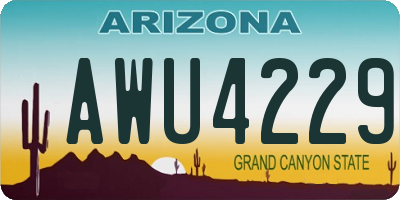 AZ license plate AWU4229