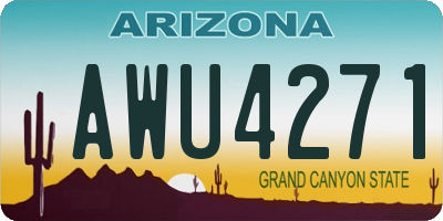 AZ license plate AWU4271