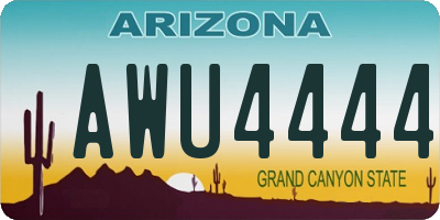 AZ license plate AWU4444