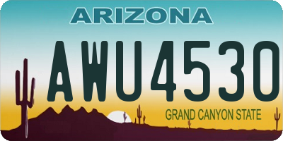 AZ license plate AWU4530