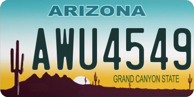 AZ license plate AWU4549