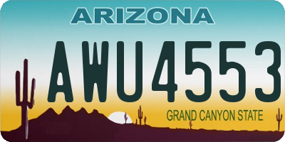 AZ license plate AWU4553