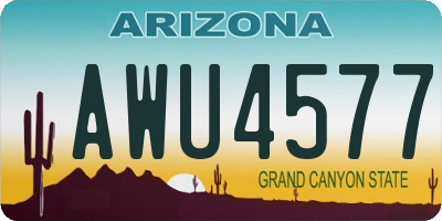 AZ license plate AWU4577