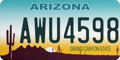 AZ license plate AWU4598