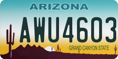 AZ license plate AWU4603