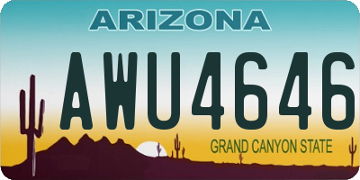 AZ license plate AWU4646