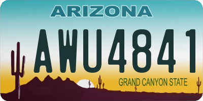 AZ license plate AWU4841
