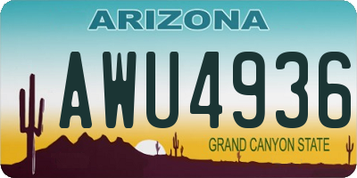 AZ license plate AWU4936