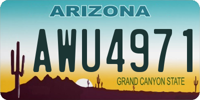 AZ license plate AWU4971