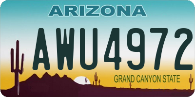 AZ license plate AWU4972