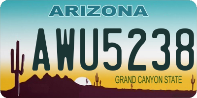AZ license plate AWU5238