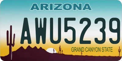 AZ license plate AWU5239