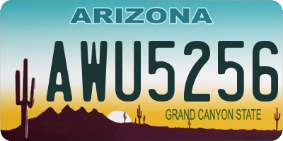 AZ license plate AWU5256