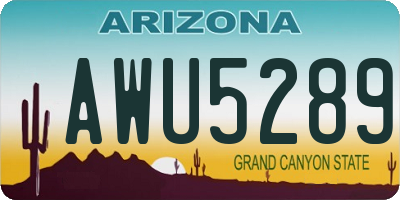 AZ license plate AWU5289