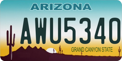 AZ license plate AWU5340