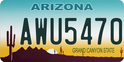 AZ license plate AWU5470