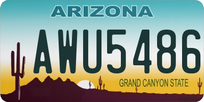 AZ license plate AWU5486