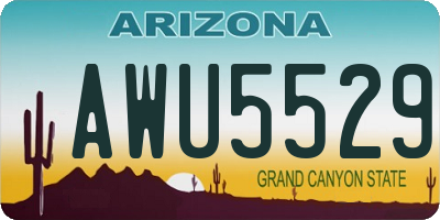 AZ license plate AWU5529