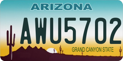 AZ license plate AWU5702