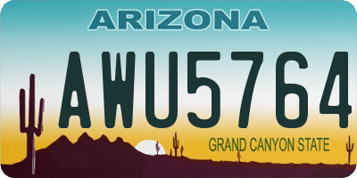 AZ license plate AWU5764