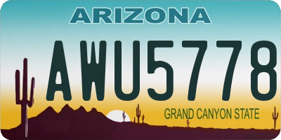 AZ license plate AWU5778